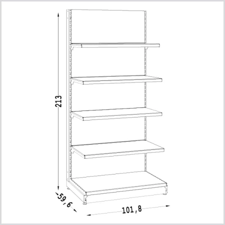 Regał metalowy 210 cm antracyt